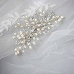 Crystal and Pearl Hair Clip for the Bride - Hair Clips - Cassandra Lynne