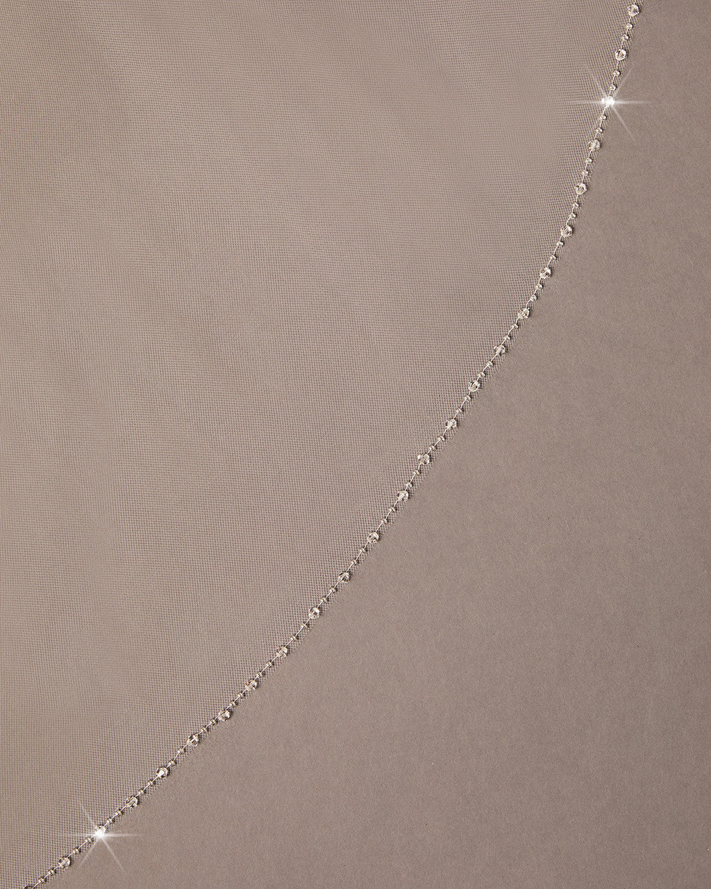 Crystal and Glass Bead Trimmed Veil Fingertip Length - Cassandra Lynne