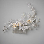 Crystal Beads and Leaves Wedding Hair Comb - Hair Comb - Cassandra Lynne