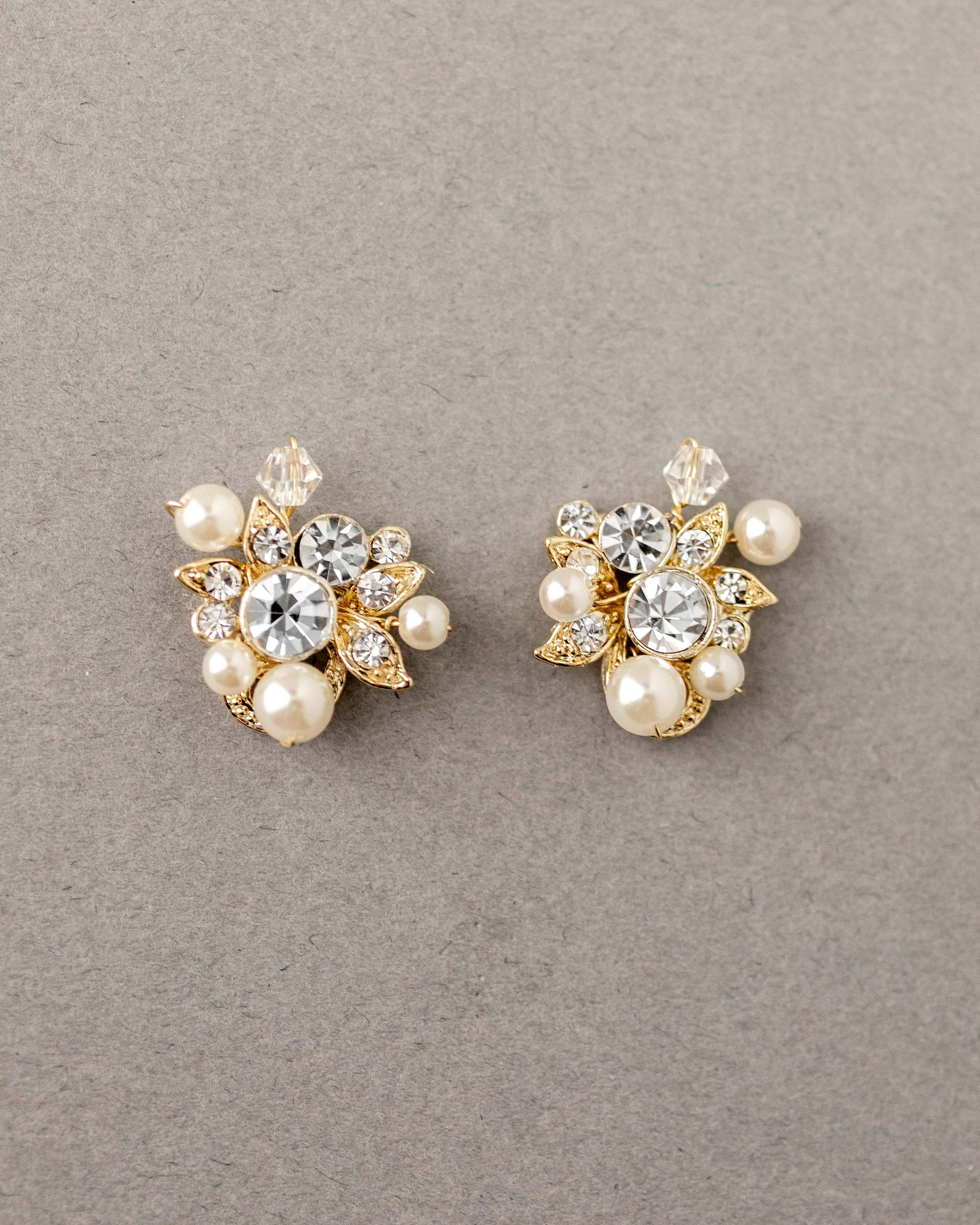Pearl and Crystal Stud Earrings - Cassandra Lynne