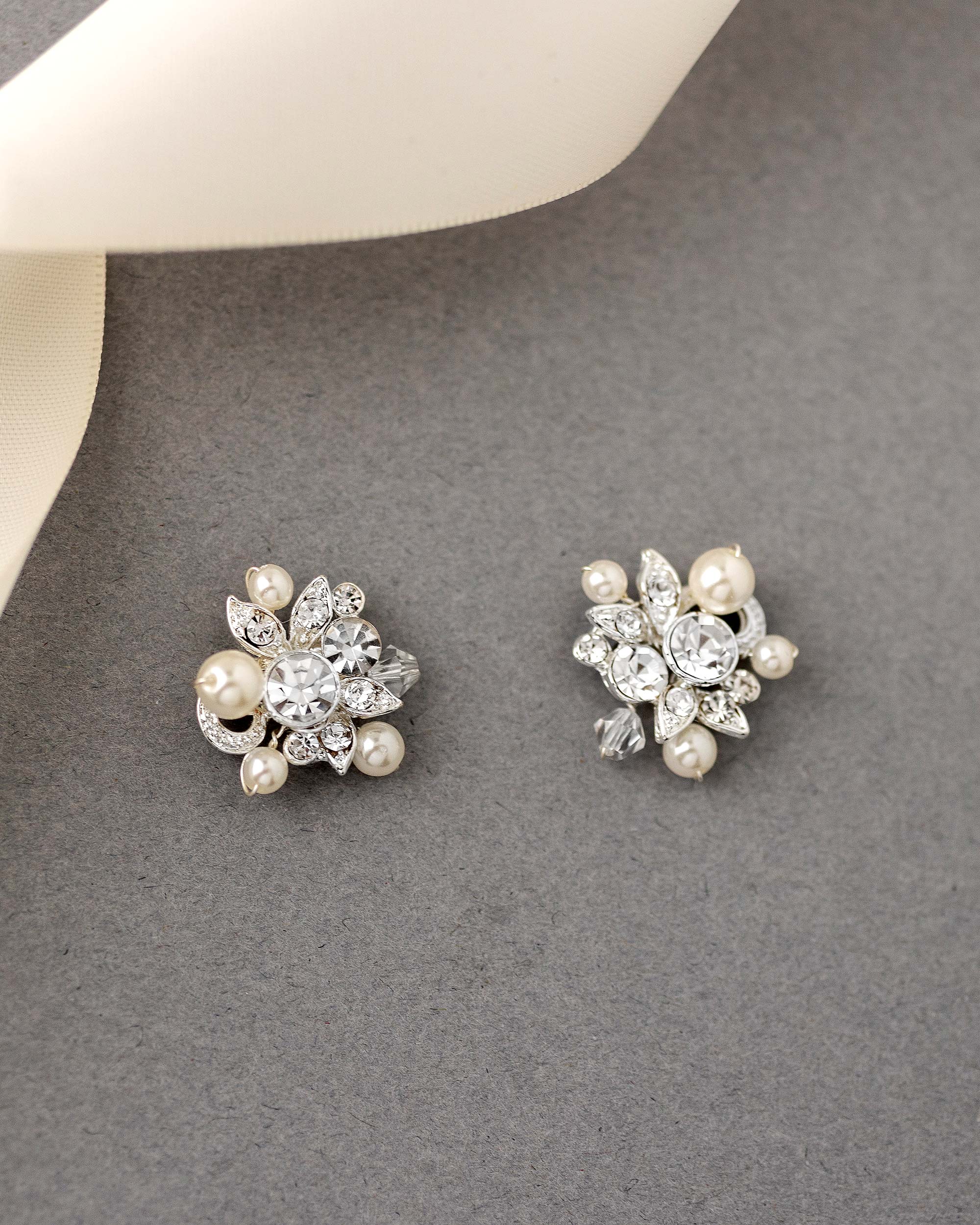 Pearl and Crystal Stud Earrings - Cassandra Lynne