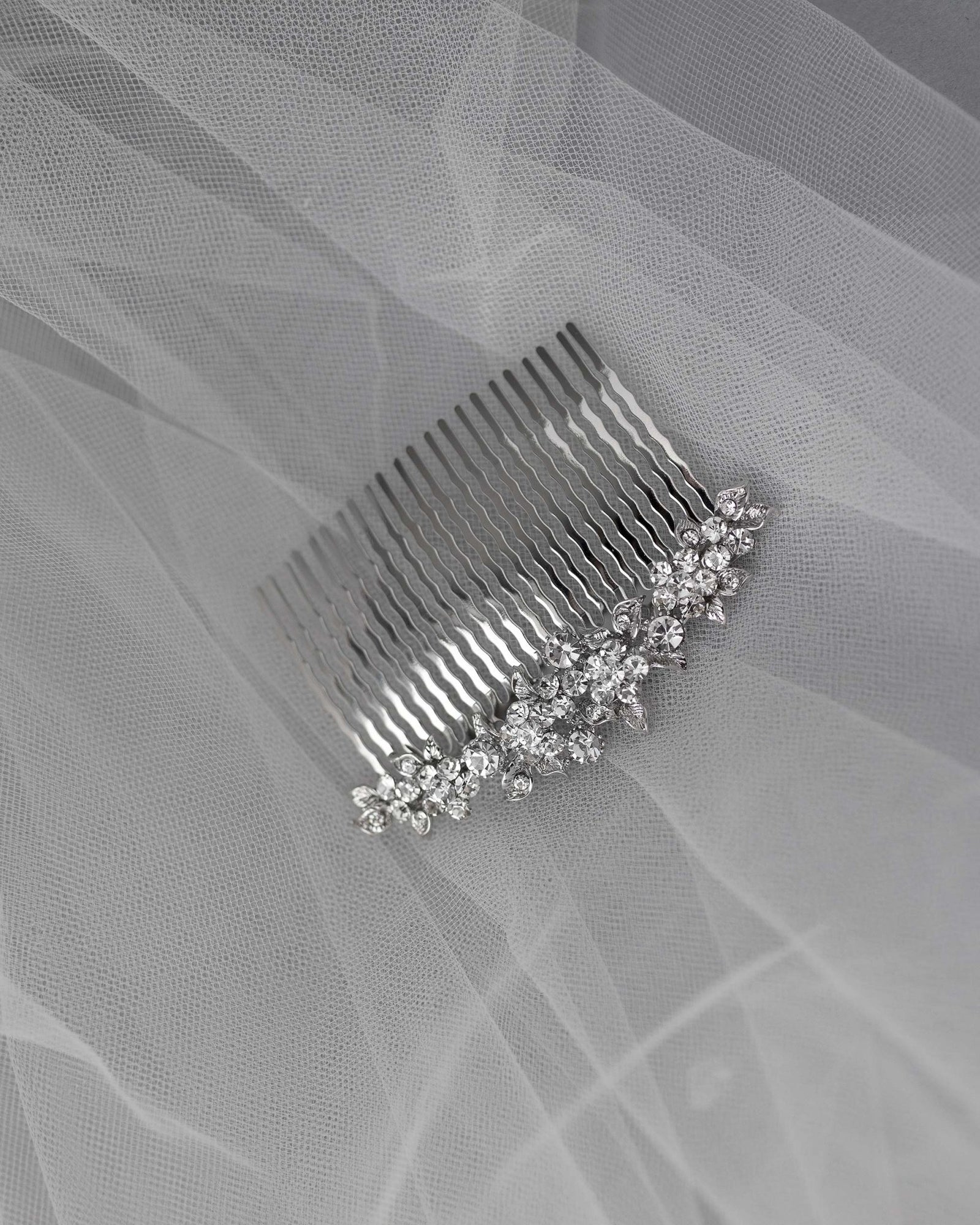 Crystal Flowers Bridal Hair Comb - Hair Comb - Cassandra Lynne