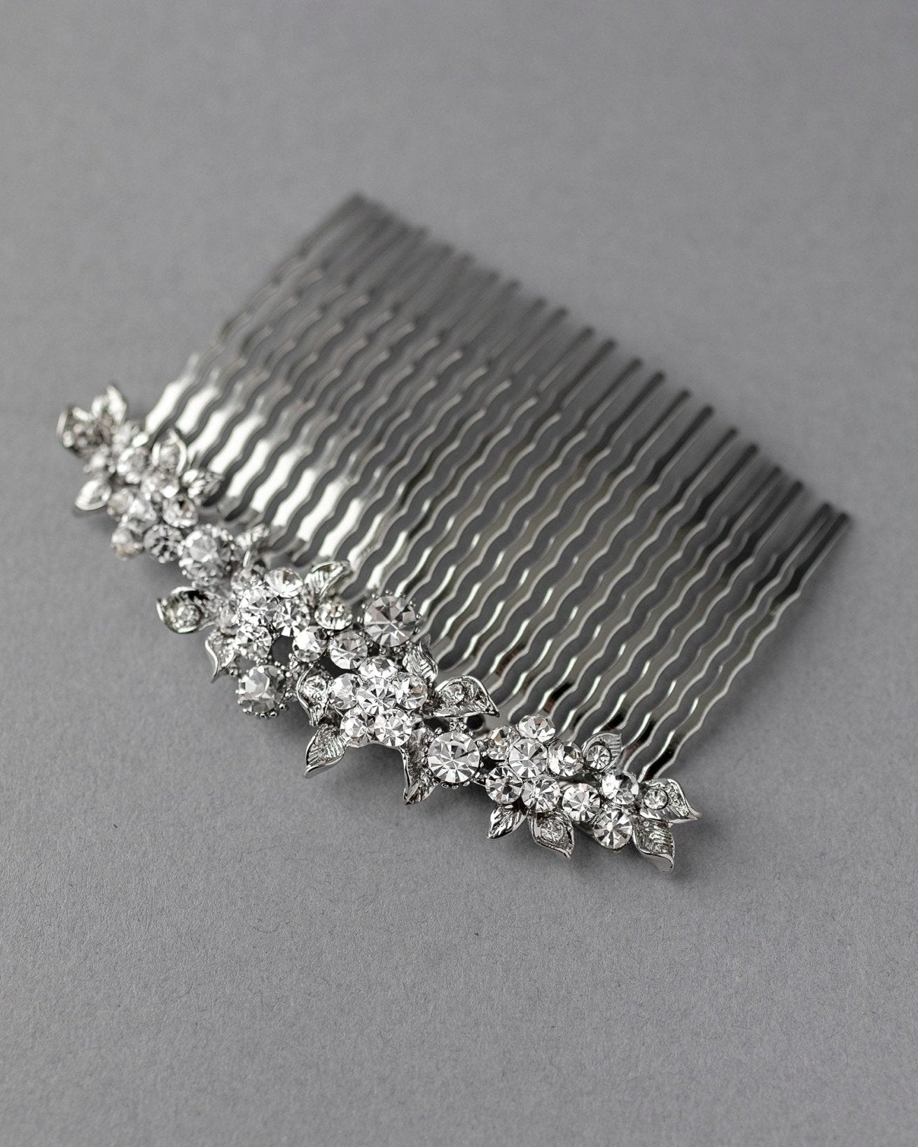 Crystal Flowers Bridal Hair Comb - Hair Comb - Cassandra Lynne