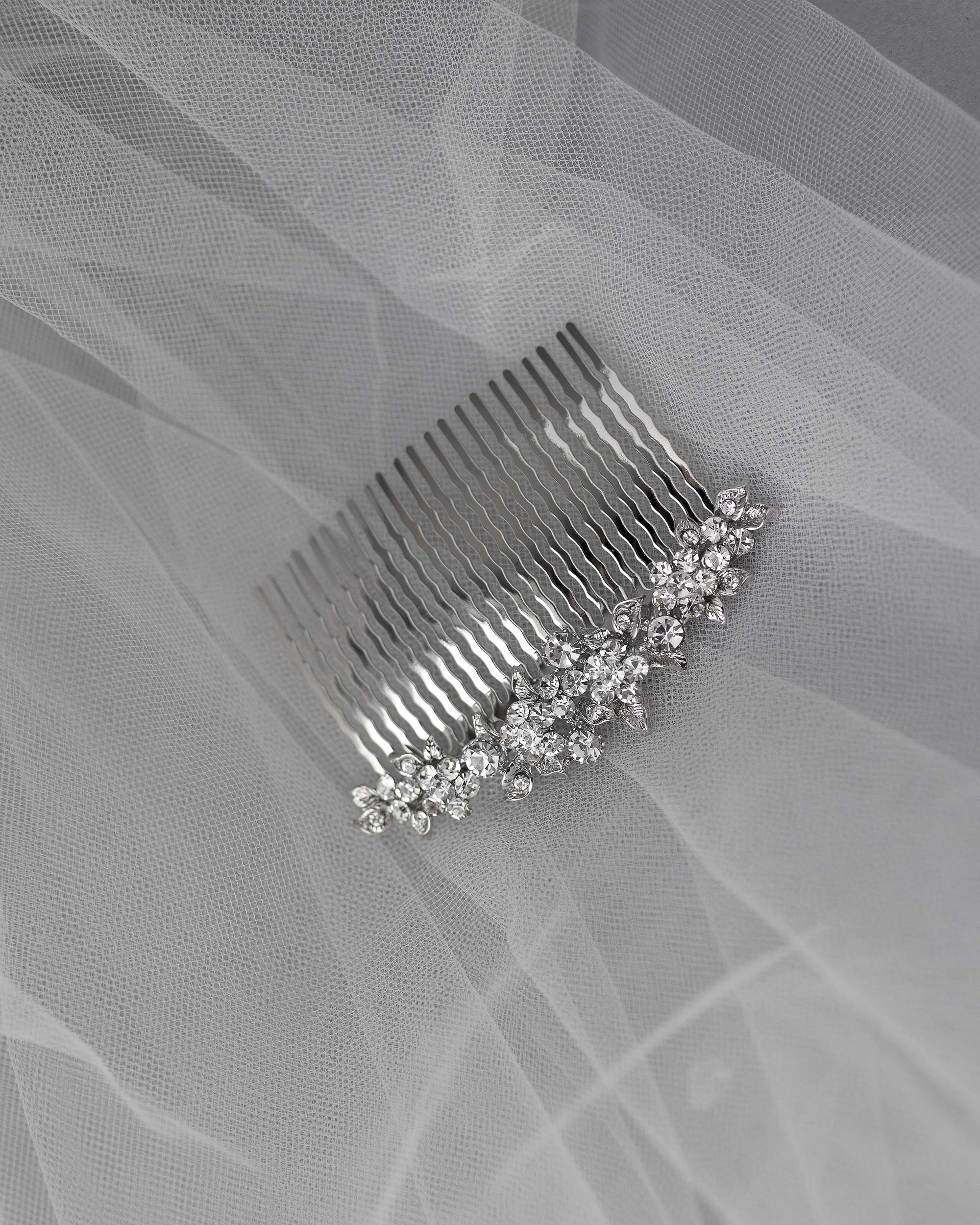 Crystal Flowers Bridal Hair Comb