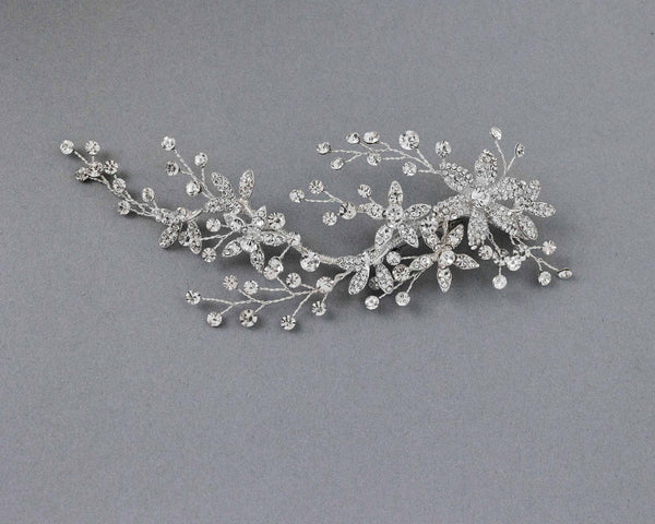 Decorative Bridal Hair Clip of Rhinestone Flowers