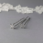 Crystal Starfish Hair Pin Set in Silver - Hair Pins - Cassandra Lynne