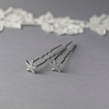 Crystal Starfish Hair Pin Set in Silver - Hair Pins - Cassandra Lynne