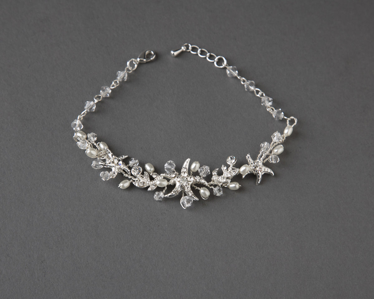 Crystal and Pearl Beach Bracelet - Cassandra Lynne
