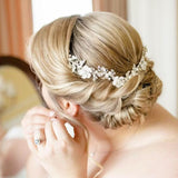 Crystalline Flower Wedding Headband - Headband - Cassandra Lynne