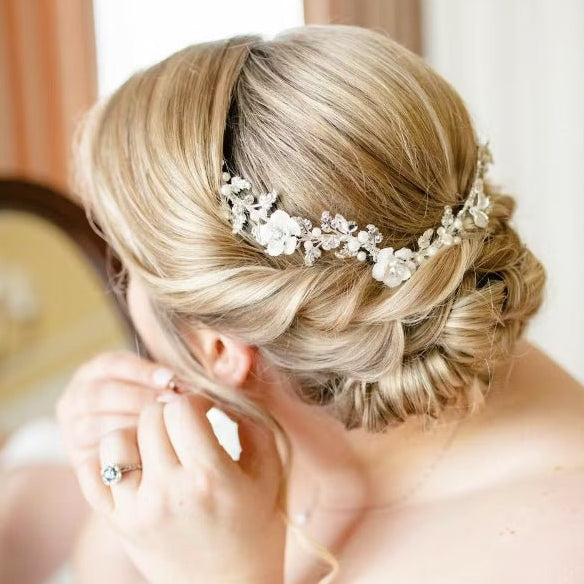 Crystalline Flower Wedding Headband - Headband - Cassandra Lynne