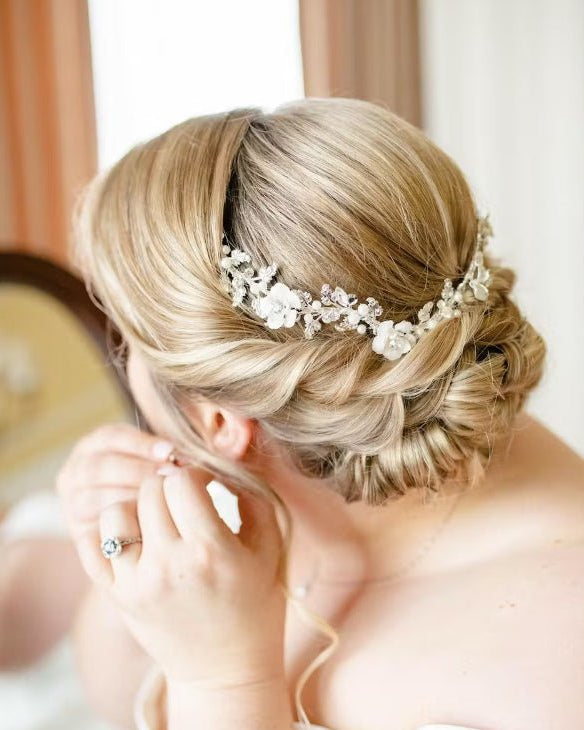 Crystalline Flower Wedding Headband - Headband - Cassandra Lynne