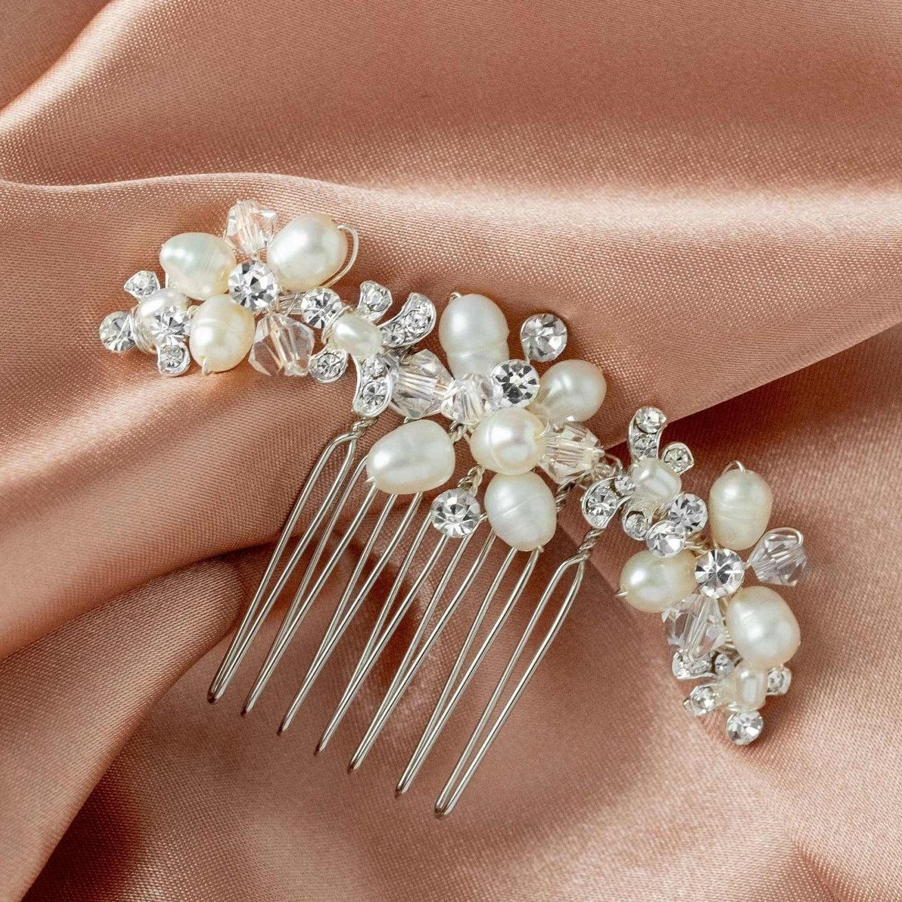 Cultured Pearl Crystal Comb for the Bride - Hair Comb - Cassandra Lynne