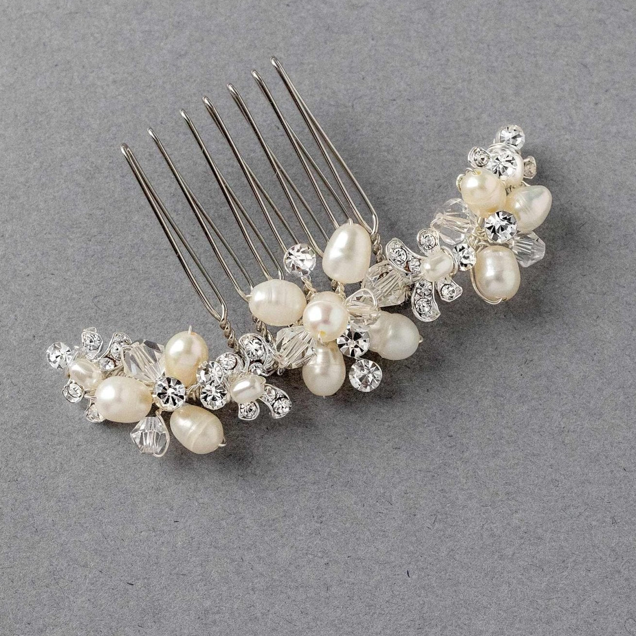 Cultured Pearl Crystal Comb for the Bride - Hair Comb - Cassandra Lynne