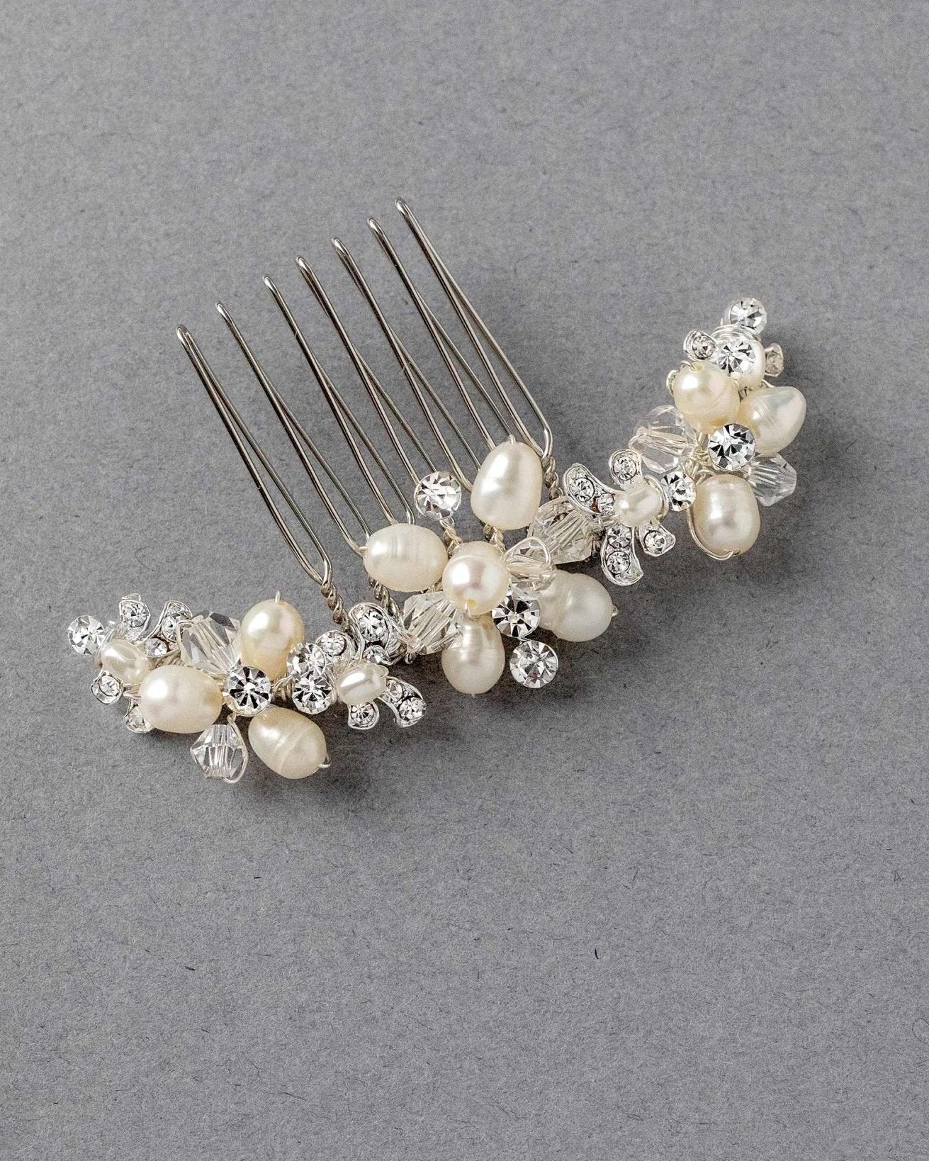 Cultured Pearl Crystal Comb for the Bride - Hair Comb - Cassandra Lynne