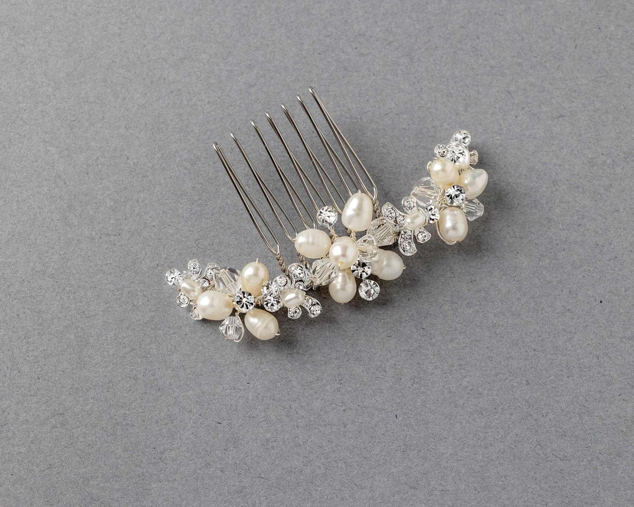 Cultured Pearl Crystal Comb for the Bride - Hair Comb - Cassandra Lynne