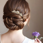 Cultured Pearl Crystal Comb for the Bride - Hair Comb - Cassandra Lynne