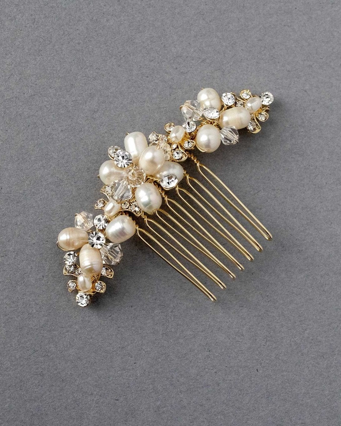Cultured Pearl Crystal Comb for the Bride - Hair Comb - Cassandra Lynne