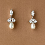 Cultured Pearl Drop Earrings and CZ Jewels - Cassandra Lynne