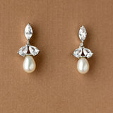 Cultured Pearl Drop Earrings and CZ Jewels - Cassandra Lynne
