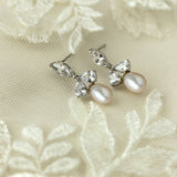 Cultured Pearl Drop Earrings and CZ Jewels - Cassandra Lynne