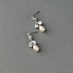 Cultured Pearl Drop Earrings and CZ Jewels - Cassandra Lynne