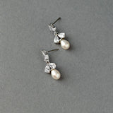 Cultured Pearl Drop Earrings and CZ Jewels - Cassandra Lynne