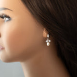 Cultured Pearl Drop Earrings and CZ Jewels