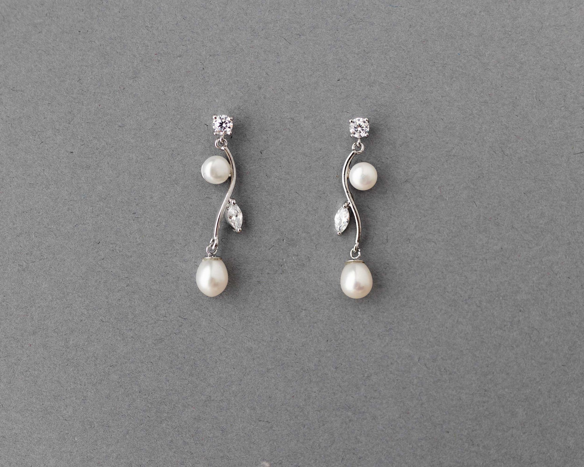 Ivory Freshwater Cultured Pearl Vine Earrings