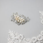 Cultured Pearl Flowers Crystal Wedding Petite Clip - Hair Clips - Cassandra Lynne