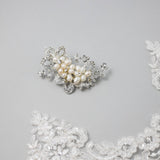 Cultured Pearl Flowers Crystal Wedding Petite Clip - Hair Clips - Cassandra Lynne