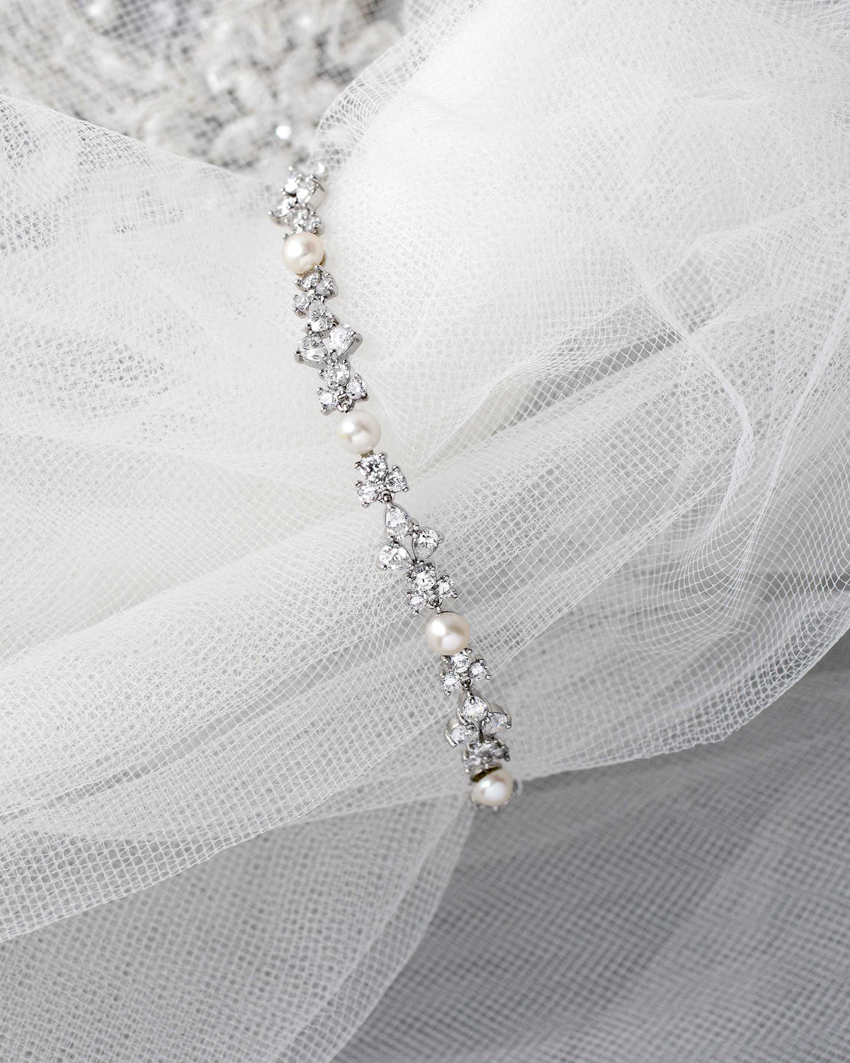 Delicate Freshwater Pearl CZ Bracelet Cassandra Lynne