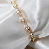 CZ Bracelet of Linked Pear Cut Jewels - Bracelet - Cassandra Lynne