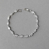 CZ Bracelet of Linked Pear Cut Jewels - Bracelet - Cassandra Lynne