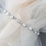 CZ Bracelet of Linked Pear Cut Jewels - Bracelet - Cassandra Lynne