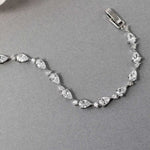 CZ Bracelet of Linked Pear Cut Jewels - Bracelet - Cassandra Lynne