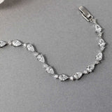 CZ Bracelet of Linked Pear Cut Jewels - Bracelet - Cassandra Lynne
