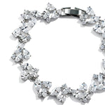 Silver Wedding bracelet with Multishape CZ Gem Stones Stones - Cassandra Lynne