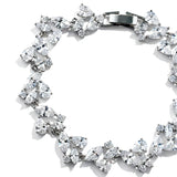 Silver Wedding bracelet with Multishape CZ Gem Stones Stones - Cassandra Lynne