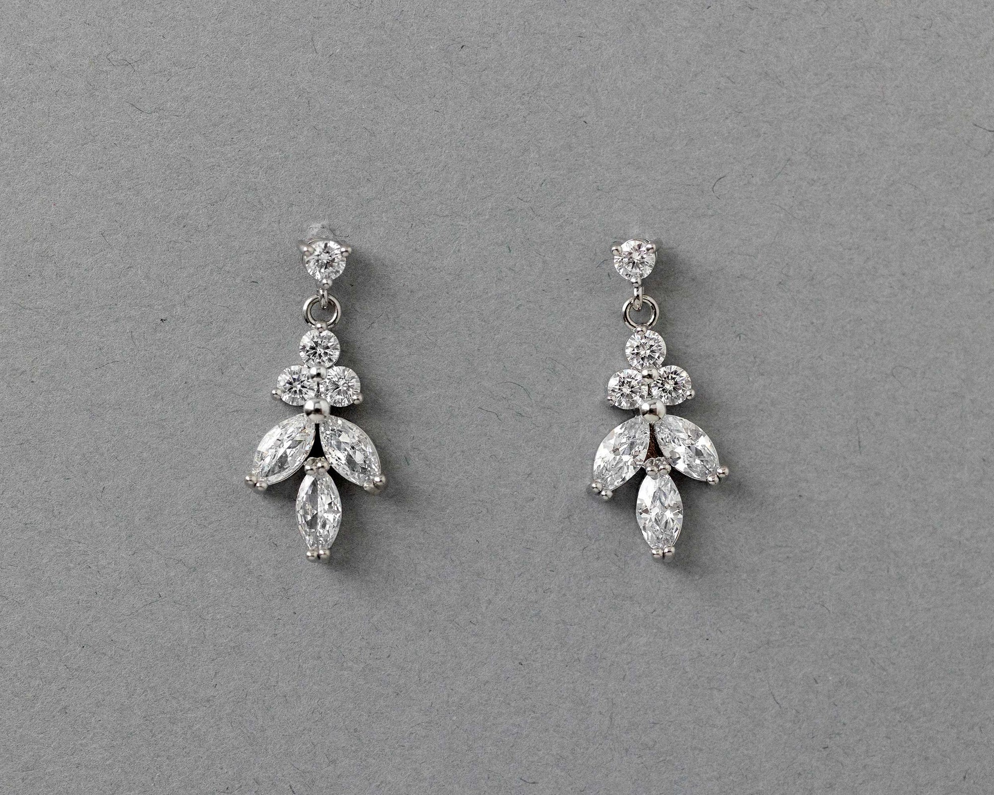 Simple Leaf Drop CZ Earrings - Cassandra Lynne