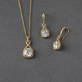 CZ Figure Eight Princess Cut Necklace Set - Necklace Set - Cassandra Lynne