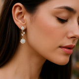 CZ Flower Dangle Earrings - Earrings - Cassandra Lynne