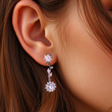CZ Flower Dangle Earrings - Earrings - Cassandra Lynne