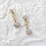 CZ Flower Dangle Earrings - Earrings - Cassandra Lynne