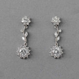 CZ Flower Dangle Earrings - Earrings - Cassandra Lynne