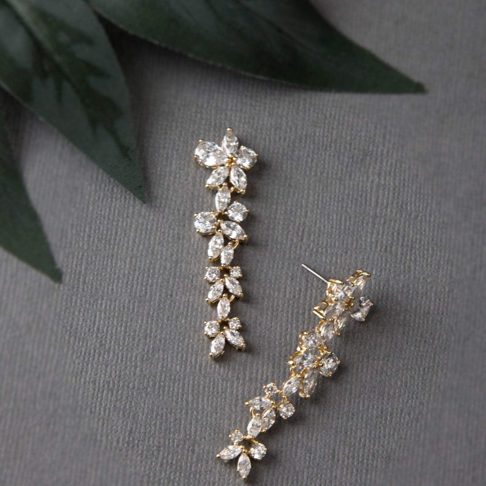 CZ Flower Dangle Earrings for Wedding - Earrings - Cassandra Lynne