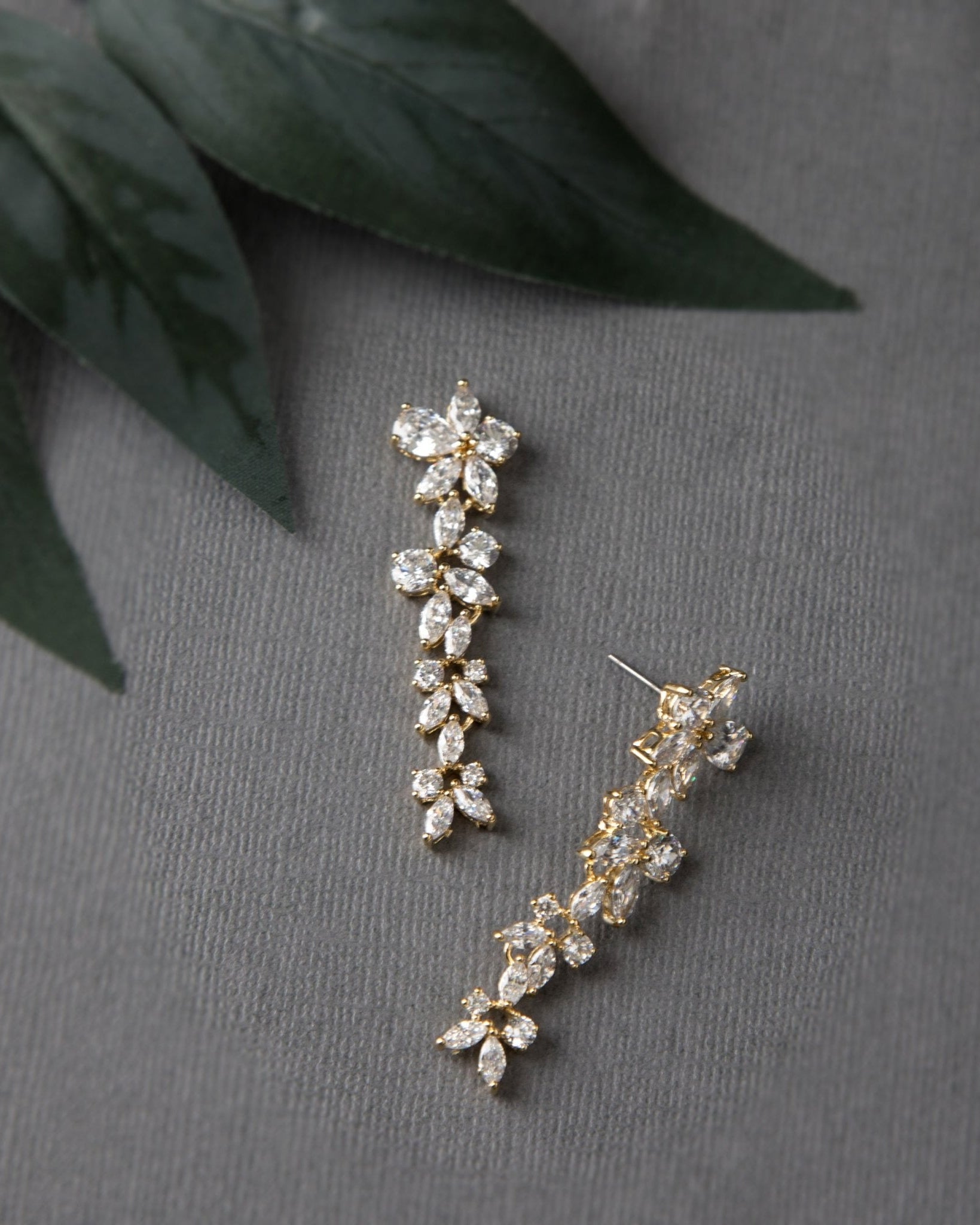 CZ Flower Dangle Earrings for Wedding - Earrings - Cassandra Lynne
