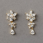 CZ Flower Earrings with Tiny Pearl Center - Earrings - Cassandra Lynne