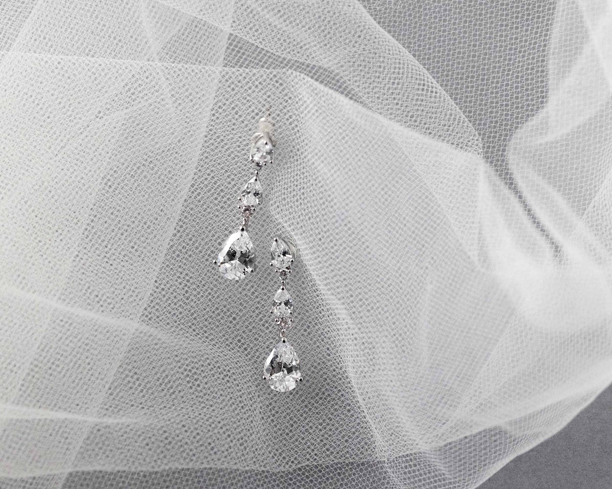 Elegant Stacked Pears Bridal CZ Earrings - Cassandra Lynne