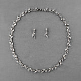 CZ Minimalist Vine Bridal Necklace Set - Necklace Set - Cassandra Lynne