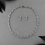 CZ Minimalist Vine Bridal Necklace Set - Necklace Set - Cassandra Lynne